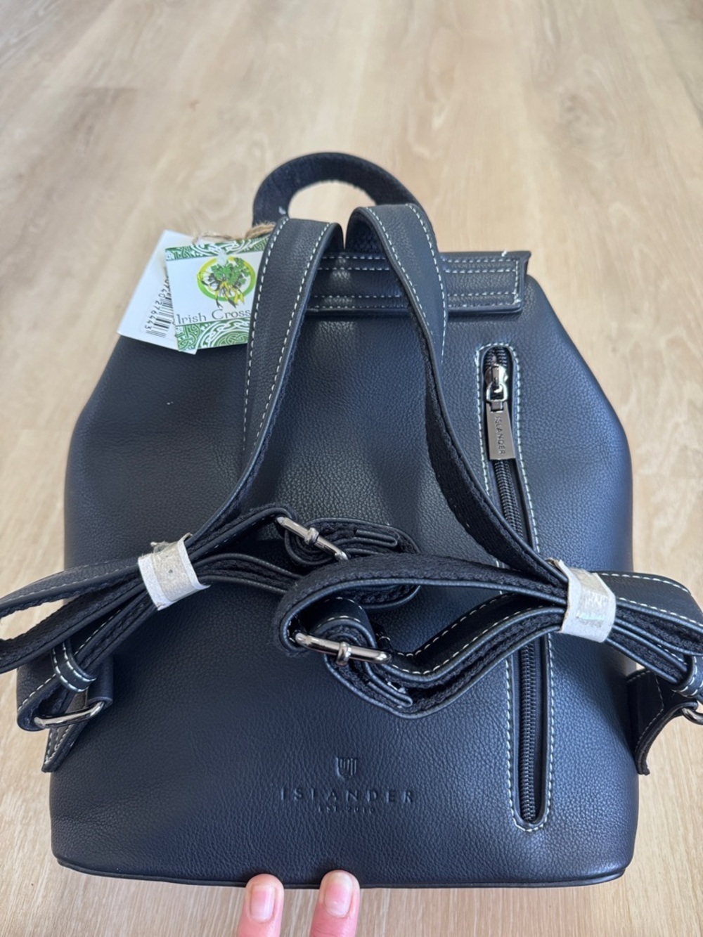 Islander Black Tweed Backpack with Contrast Stitching - Picture 2 of 7